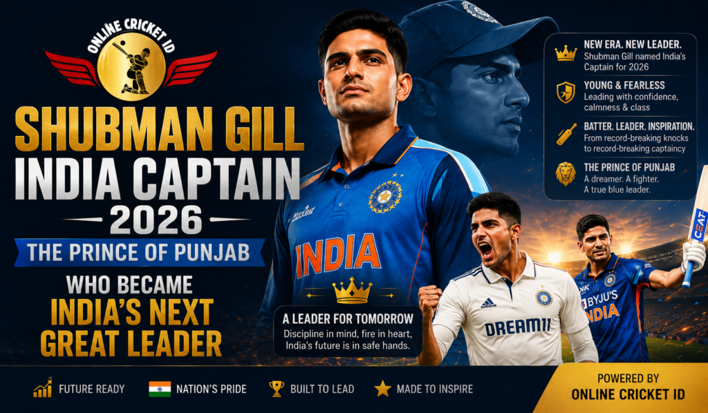 Shubman Gill India Captain 2026 – The Phenomenon From Punjab Rising As The Next Great Leader Of India