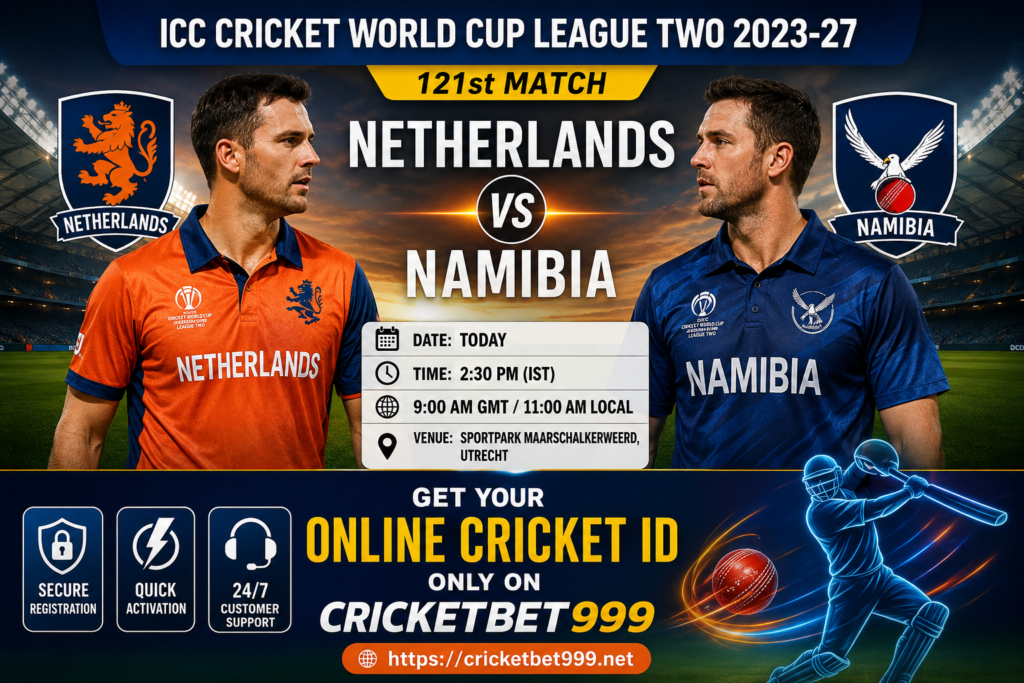 Netherlands vs Namibia 121st Match Preview – ICC Cricket World Cup League Two 2023–27 | Get Your Online Cricket ID with CRICKETBET999